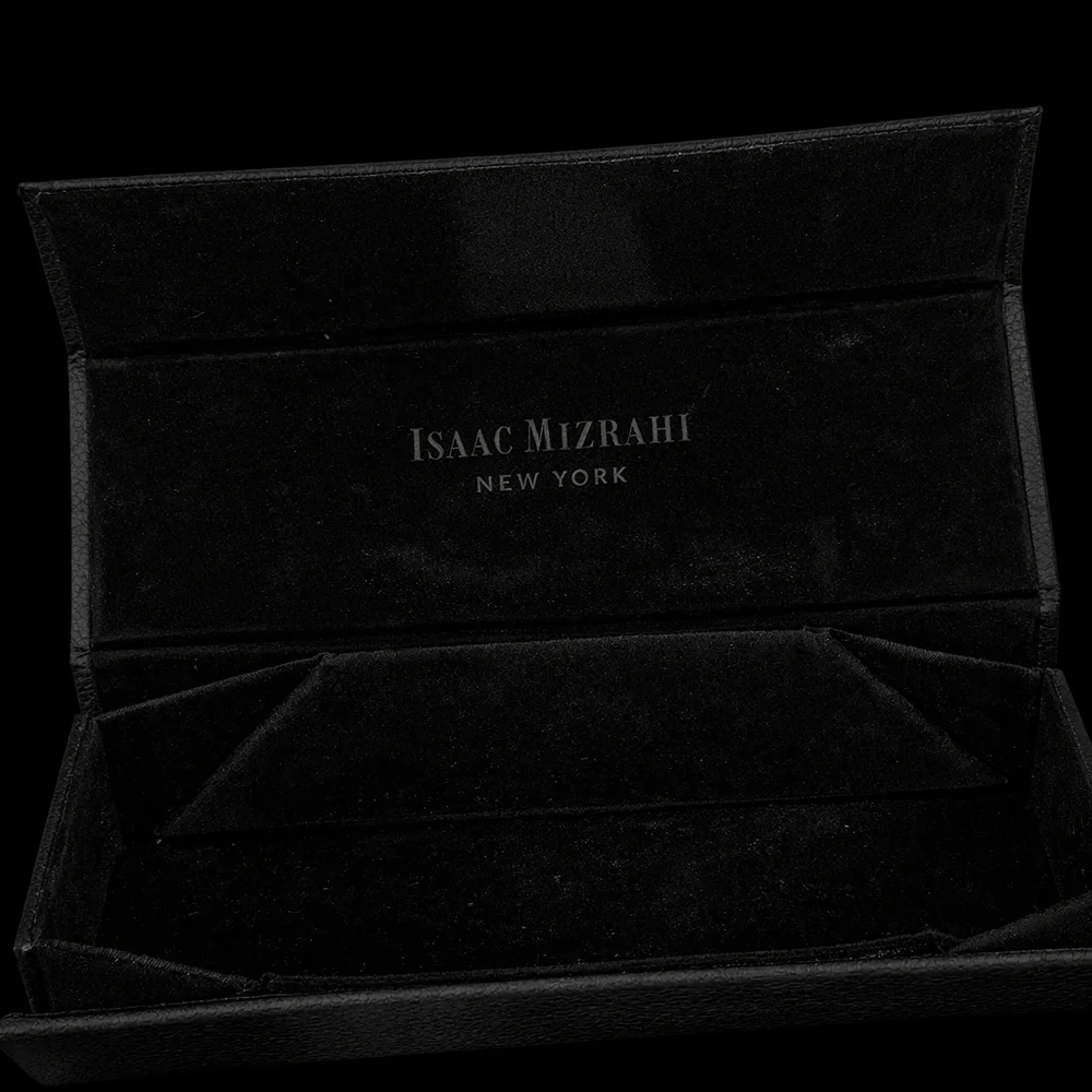 Isaac Mizrahi Black Leather Glasses Case